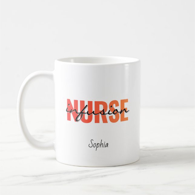 Infusionskrankenschwester-Typografie-Design Kaffeetasse (Links)