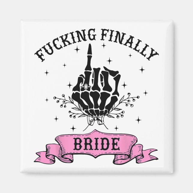 Ing Schließlich Bride Skeleton Hand Halloween Bach Magnet (Vorne)