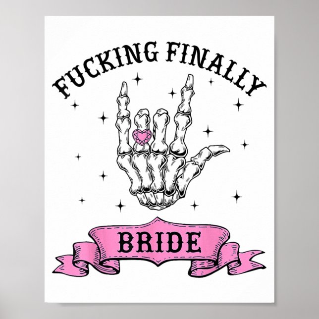 Ing Schließlich Bride Skeleton Ring Finger Bachelo Poster (Vorne)