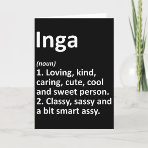 Inga Definition Personalisierter Name Lustiger Geb Karte