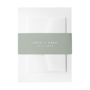 INGE Moderne Minimalistisch Sage Green Wedite Einl Einladungsbanderole