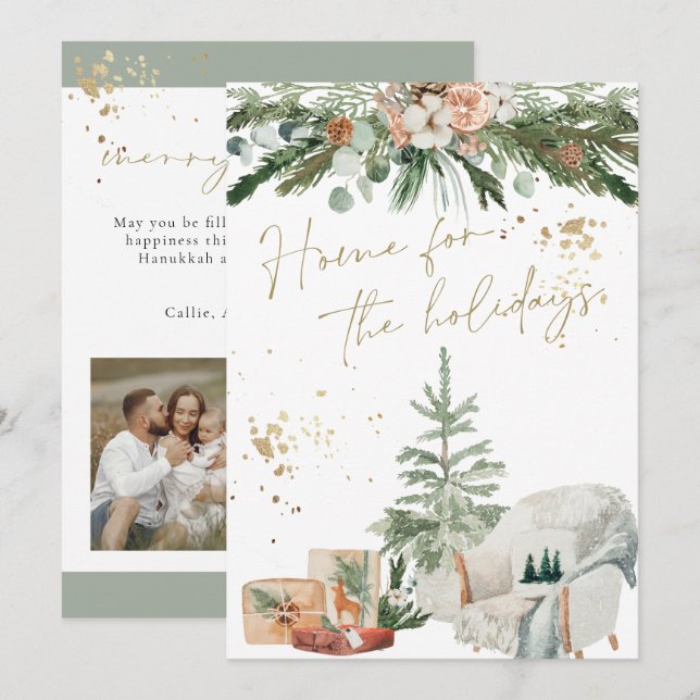 INGE Warme & gemütliche skandinavische Weihnachtsk Einladung (Vorne/Hinten)