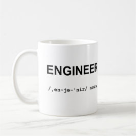 INGÉNIEUR avec la tasse de symboles phonétiques
