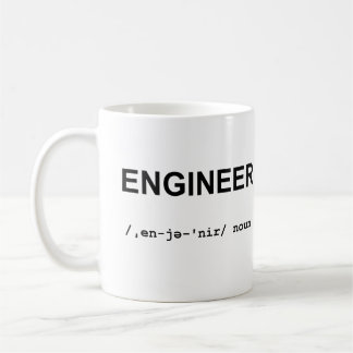 INGÉNIEUR avec la tasse de symboles phonétiques