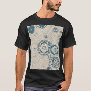 Ingenieur Blueprint Zahnräder Architektur Struktur T-Shirt