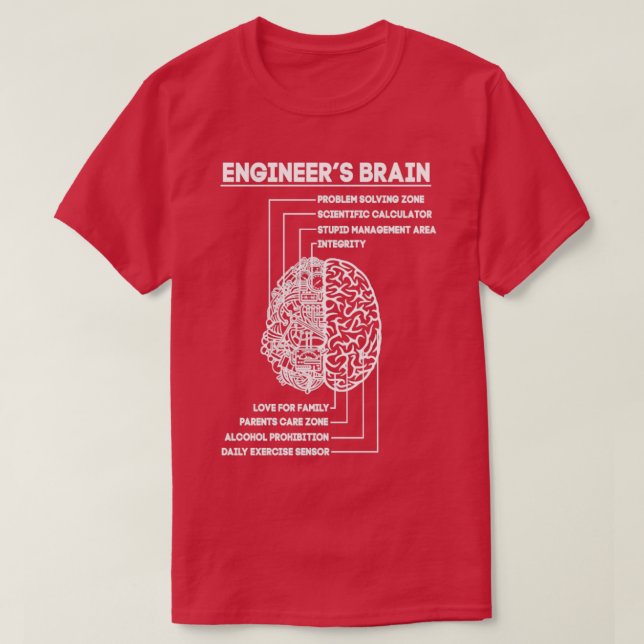 Ingenieur Brain Funny Engineering T-Shirt (Design vorne)