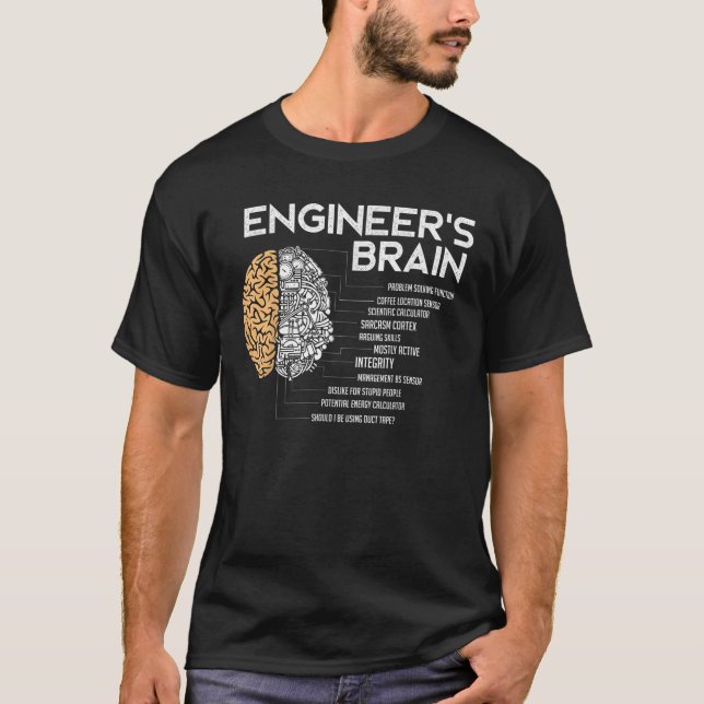 Ingenieur Brain Funny Engineering T-Shirt (Vorderseite)