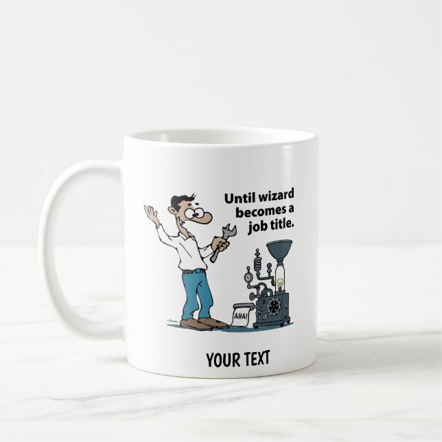 Ingenieur Cartoon Mann Kaffeetasse (Links)