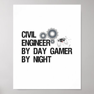Ingénieur Civil Par Jeu De Jour Par Nuit Poster