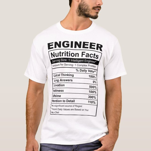 Ingénieur en nutrition faits drôle t-shirt (Devant)
