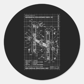 Ingenieur-Engineering-Monogramm Anfangsbuchstabe Runder Aufkleber