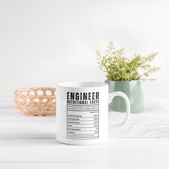 Ingenieur Ernährung Fakten Funny Brain Zweifarbige Tasse (Von Creator hochgeladen)