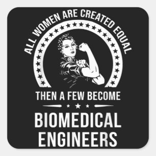 Ingenieur für Biomedizin für Frauen Quadratischer Aufkleber