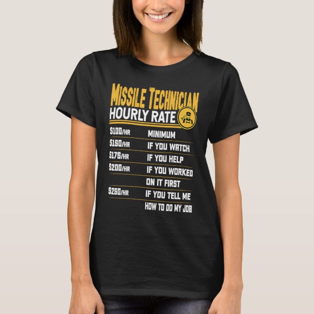 Ingenieur für Flugkörper-Stundensätze T-Shirt (Vorderseite)