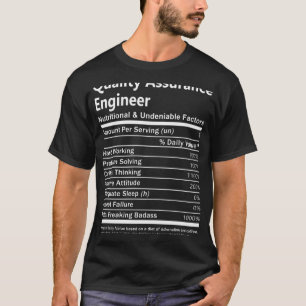 Ingenieur für Qualitätssicherung T- Ernährung und T-Shirt