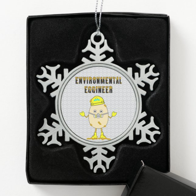 Ingenieur für Umwelttechnik Schneeflocken Zinn-Ornament (Box)