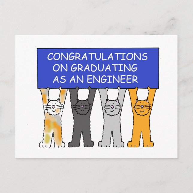 Ingenieur Graduate Glückwunsch Ankündigungspostkarte (Vorderseite)