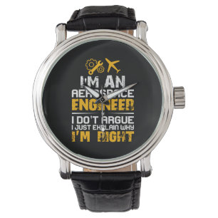 Ingenieur I bin Ingenieur für Luft- und Raumfahrt Armbanduhr