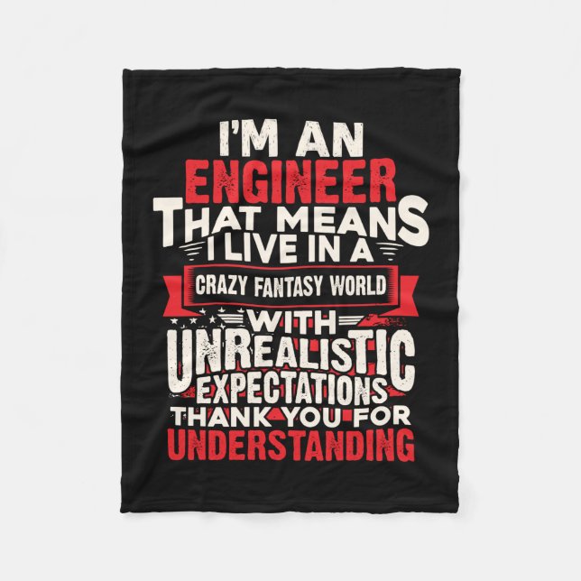 Ingenieur ich bin Ingenieur Fleecedecke (Vorderseite)