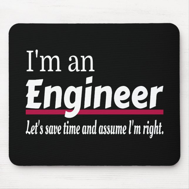 Ingenieur immer recht komisch sarkastisch mousepad (Vorne)