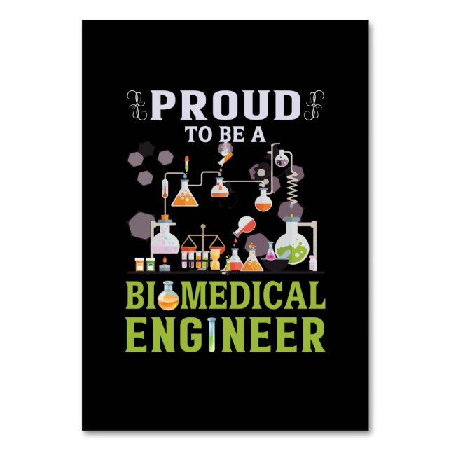 Ingenieur ist stolz, Ingenieur für Biomedizin zu s Tischnummer (Vorderseite)