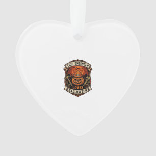 Ingenieur liebt Halloween-Kürbis-Schutzhelm-Hammer Ornament