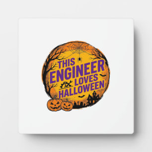 Ingenieur liebt Halloween Vintage-Kürbis-Design_1 Fotoplatte