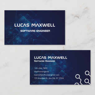 Ingénieur logiciel Cartes de visite bleu foncé