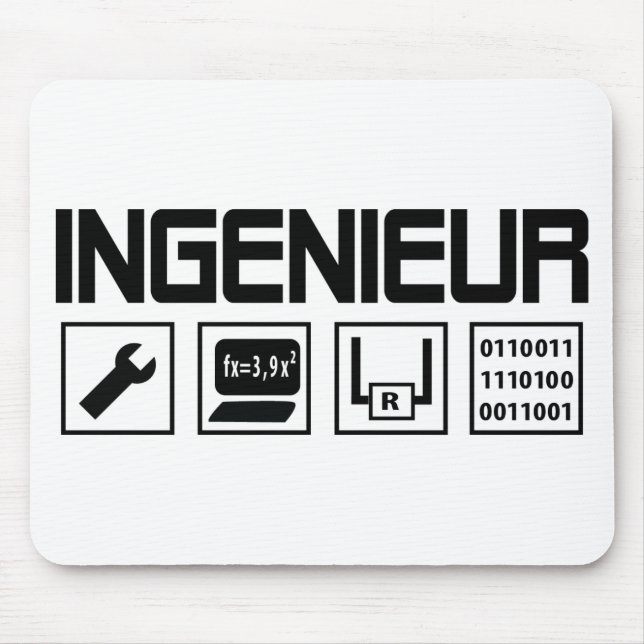 ingenieur mit Werkzeugikone Mousepad (Vorne)