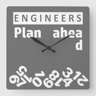 Ingenieur-Plan-voran fallende Zahl-Wanduhr Quadratische Wanduhr