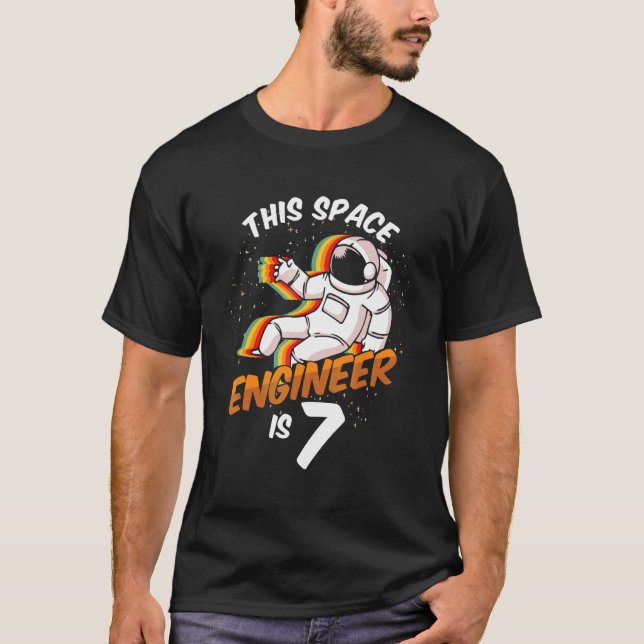 Ingenieur Raum 7 Jahre Astronaut Geboren 2015 Sieb T-Shirt (Vorderseite)