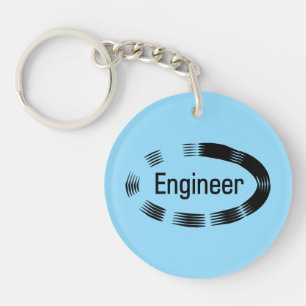 Ingenieur Schwarzes Oval Schlüsselanhänger