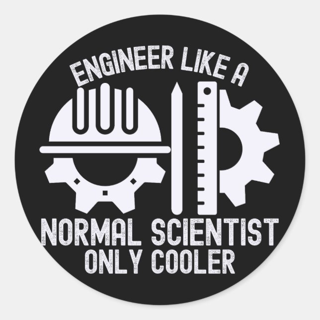 Ingenieur wie ein normaler Wissenschaftler nur Coo Runder Aufkleber (Vorderseite)