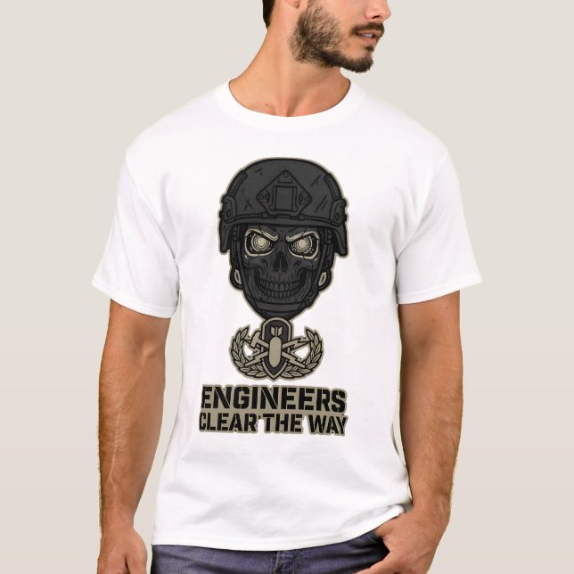 Ingenieure bahnen den Weg Skull Helmet Tee (Vorderseite)