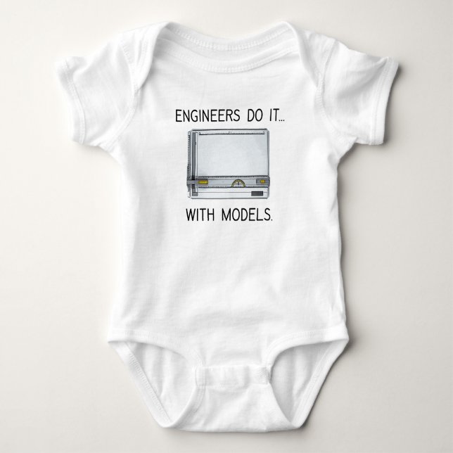 Ingenieure tun es... Mit Modellen Baby Strampler (Vorderseite)