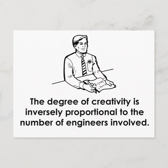 Ingenieure und Kreativität Postkarte (Vorderseite)