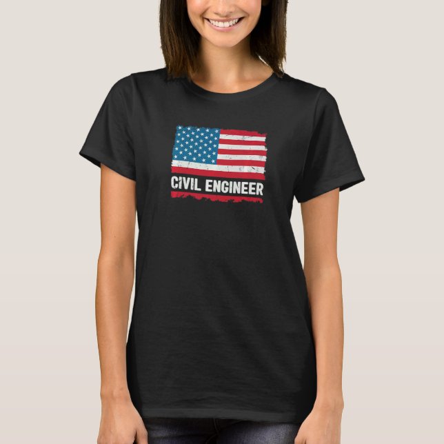 Ingenieurinnen - Ziviler Ingenieur-Spaß T-Shirt (Vorderseite)