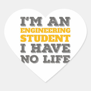 Ingenieurskunst Ich bin Ingenieurstudent Herz-Aufkleber
