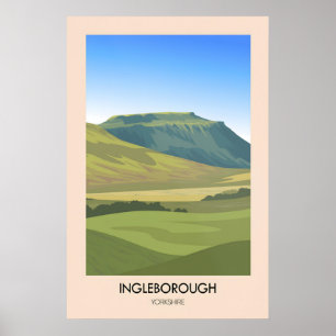 Ingleborough Affiche de voyage dans les Yorkshire 
