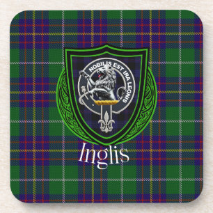 Inglis-Schottischer-Clan-Tartan und -Wappen Getränkeuntersetzer