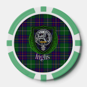 Inglis-Schottischer-Clan-Tartan und -Wappen Pokerchips