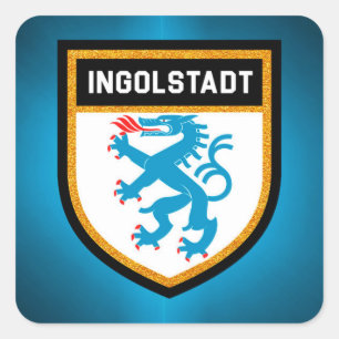 Ingolstadt-Flagge Quadratischer Aufkleber