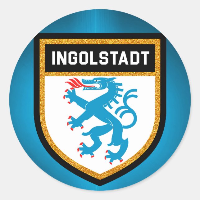 Ingolstadt-Flagge Runder Aufkleber (Vorderseite)