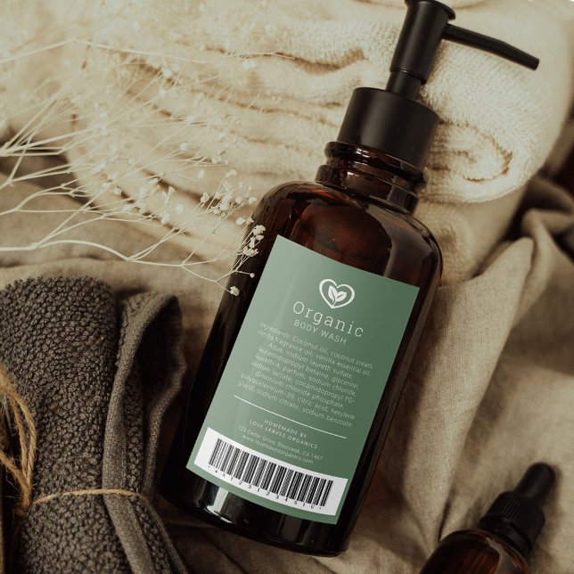 Ingrédient de beauté code barre étiquette logo feu (Créateur téléchargé)