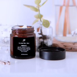 Ingredient list with Logo website on black Quadratischer Aufkleber