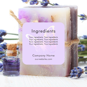 Ingrédient produit papillon violet étiquette d'ent