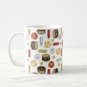 Ingrédients Cheeseburger - Mug de café blanc
