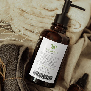 Ingrédients de beauté et logo étiquette à code bar