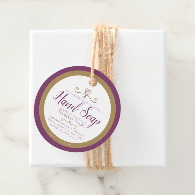 Ingrédients de savon à la main étiquette de produi (En situation)