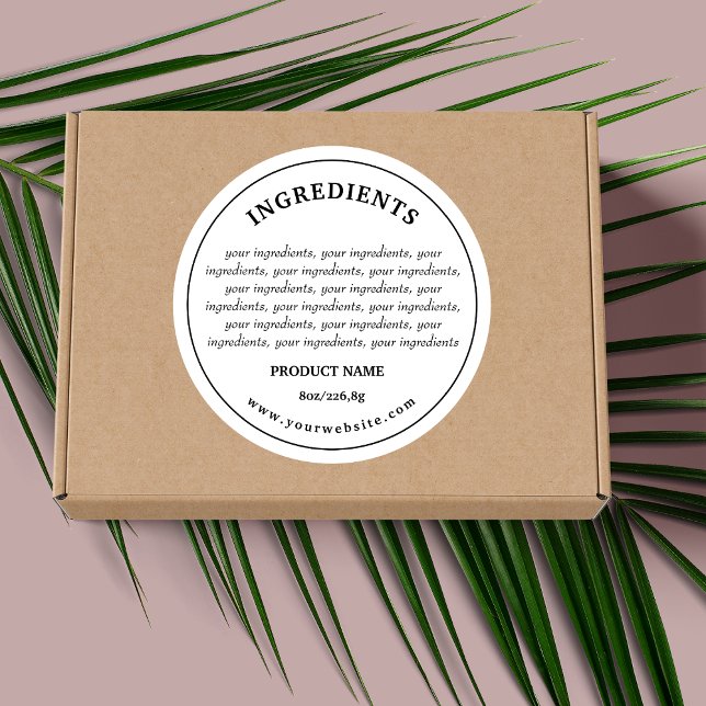 Ingrédients Étiquette de produit (Créateur téléchargé)